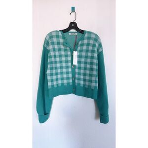 Ciao Lucia Varese Alpaca Cardigan Sweater Teal multi M